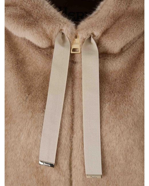 Herno Natural Hooded Jacket With Fur