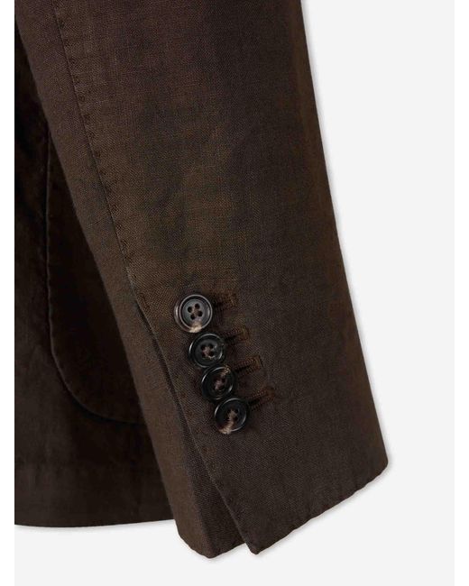 Santa Eulalia Black Blazer Straight Linen for men