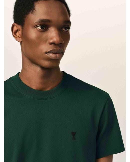 AMI Green Short Sleeve T-Shirt for men