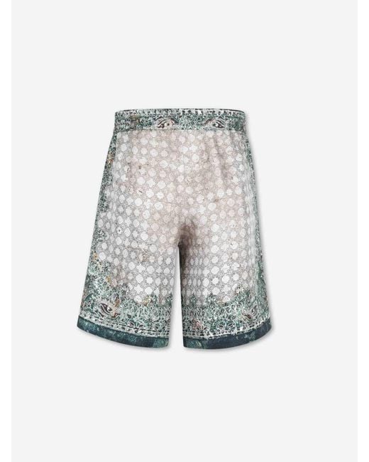 Amiri Blue Printed Casual Bermuda Shorts for men