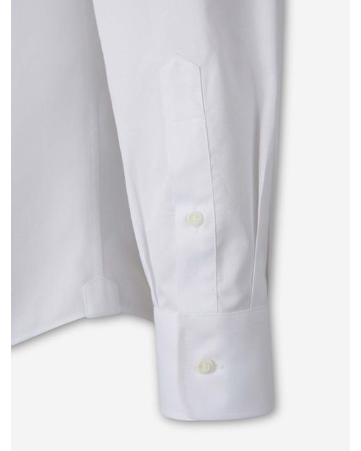 Brunello Cucinelli White Plain Dress Shirt for men