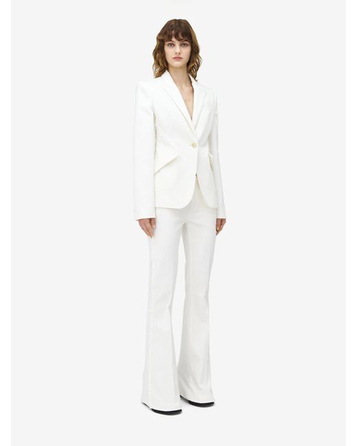 Blazer Estructura Algodón Alexander McQueen de color White