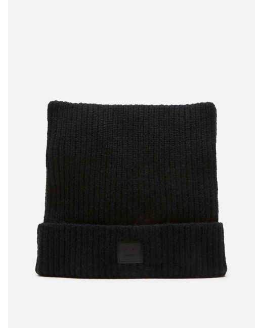 Gorro Cuadrado Punto Lana Acne de hombre de color Black