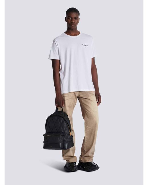 Balmain Black Diamond Quilted Backpack for men