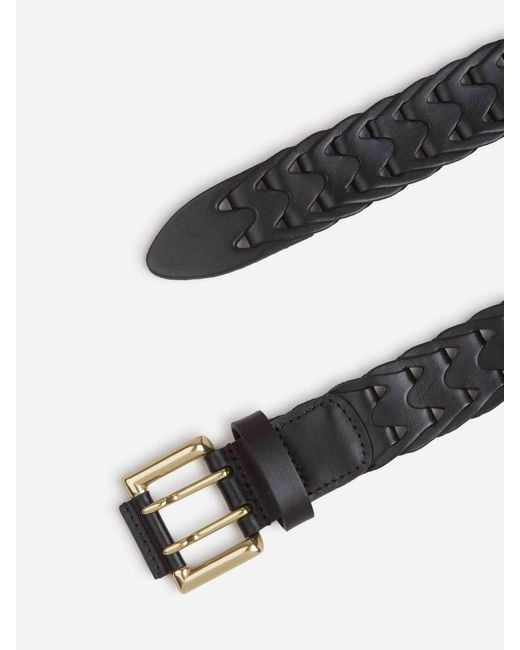 Santa Eulalia Black Braided Belt for men