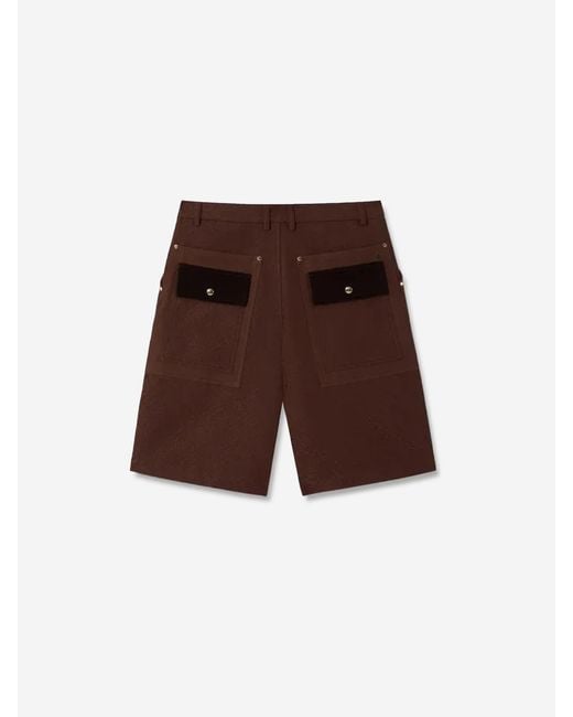 Casablanca Brown Monogram Cotton Bermuda Shorts for men