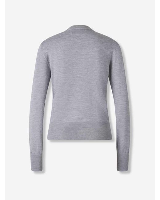 AMI Blue High Neck Sweater