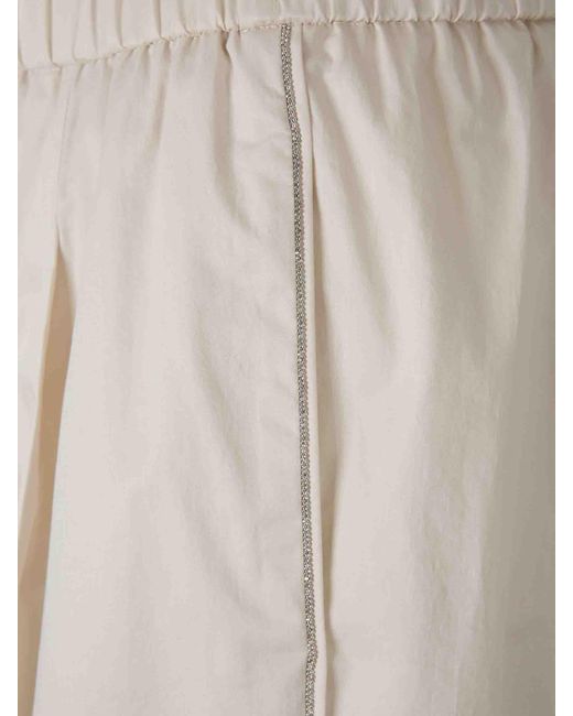 Peserico White Cotton Straight Leg Trousers