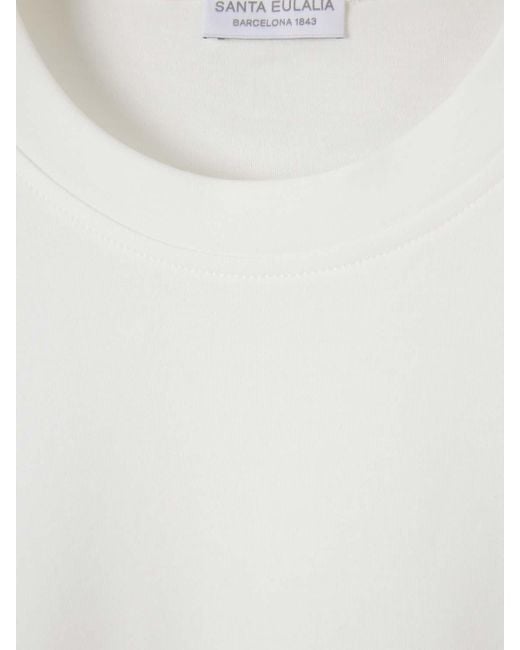 Santa Eulalia White Plain T-Shirt for men