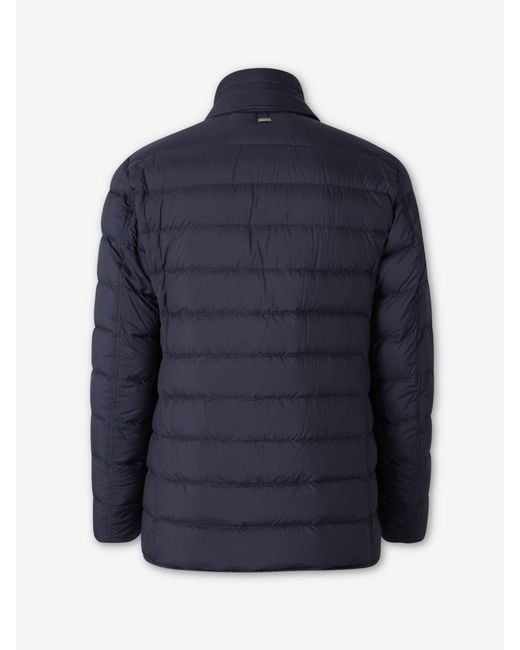 Herno Blue Double Layer Down Jacket for men