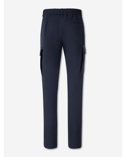 Berwich Blue Straight Cargo Pants for men