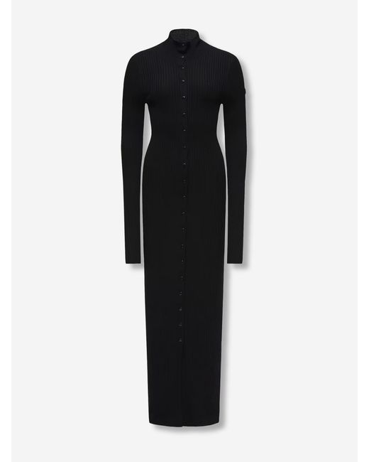 Moncler Genius Black Wool Knit Dress
