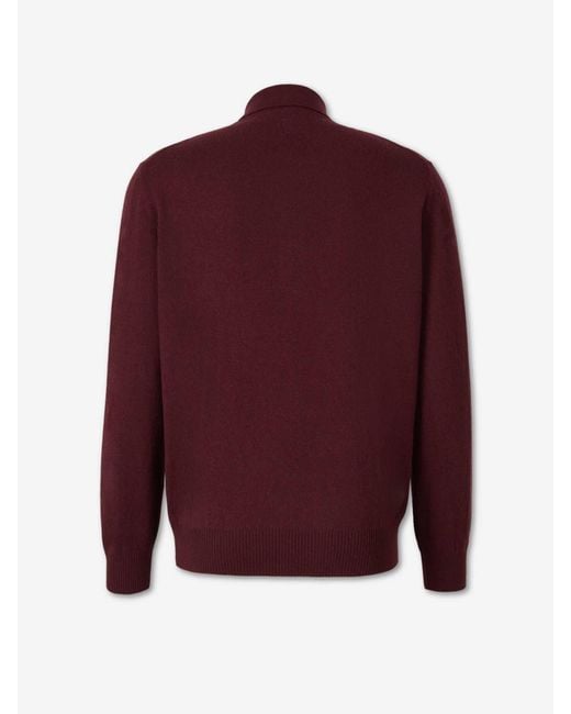 Canali Red Polo Neck Sweater for men
