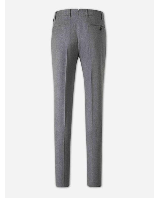 Berwich Gray Wool Dress Trousers for men