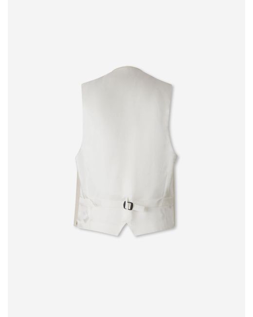 Santa Eulalia White Classic Crossed Vest for men