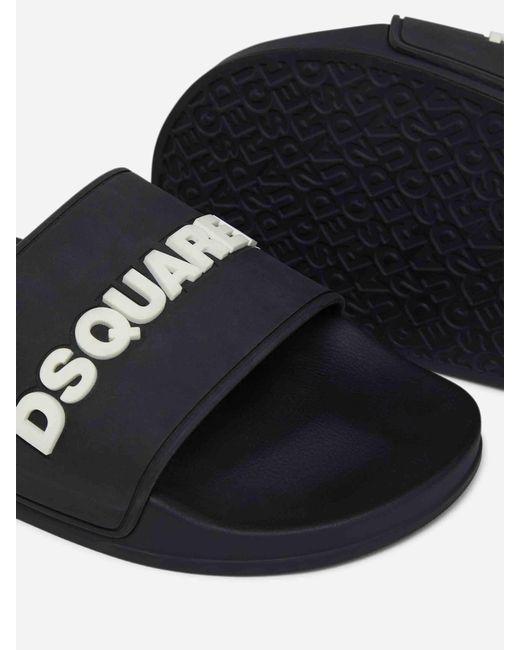 DSquared² White Logo Rubber Sandals for men