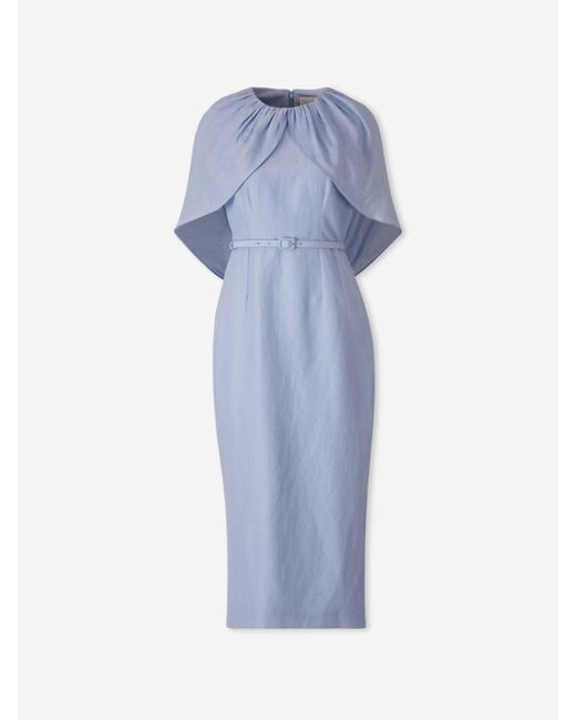 Roland Mouret Blue Midi Cape Dress