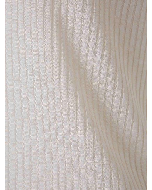 Peserico White Satin Ribbed T-Shirt