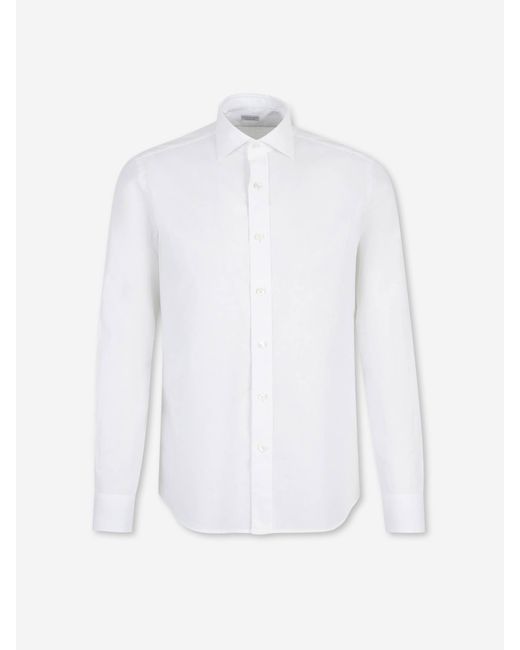 Santa Eulalia White Plain Shirt for men