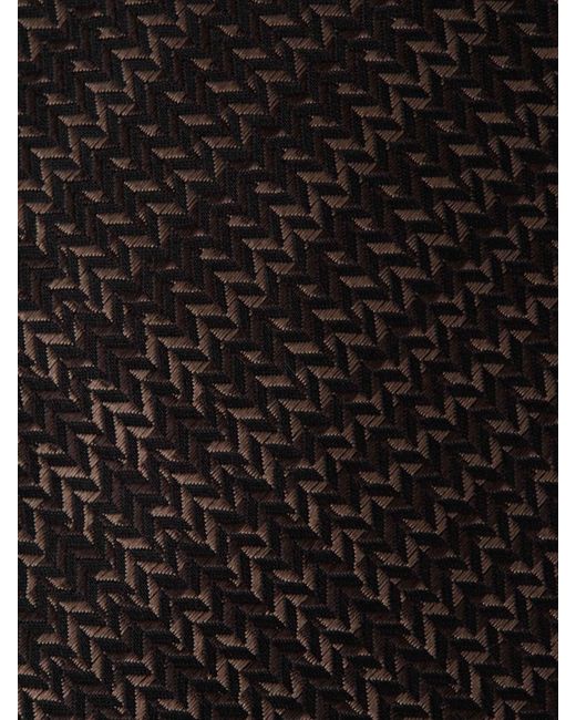 Tom Ford Brown Geometric Motif Tie Dark for men