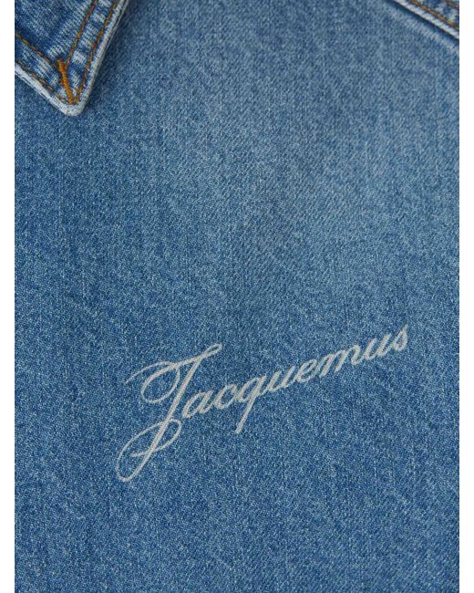 Jacquemus Blue Cropped Denim Jacket for men