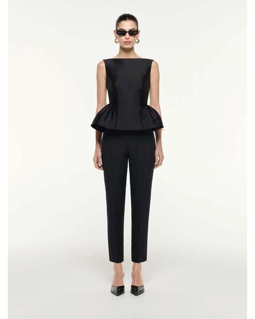 Roland Mouret Black Skinny Wool Trousers