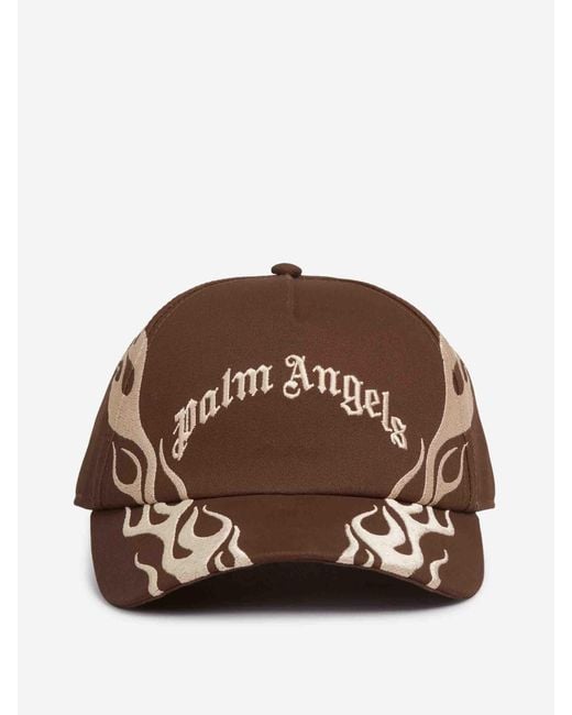 Palm Angels Brown Flames Cap for men