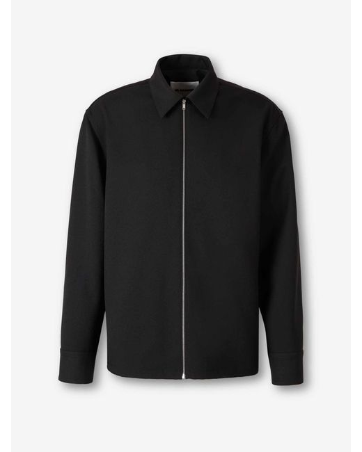 Jil Sander Black Straight Plain Jacket for men