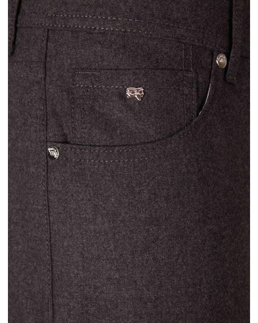 Marco Pescarolo Gray Cashmere Straight Leg Trousers for men