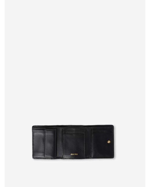 Miu Miu White Small Matelassé Wallet
