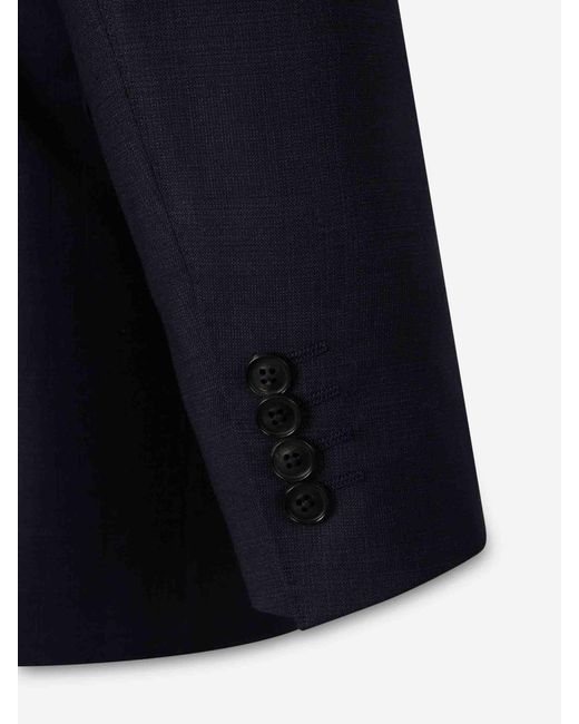 Canali Blue Straight Wool Suit for men