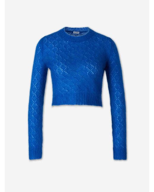 Jil Sander Blue Mohair Knit Sweater