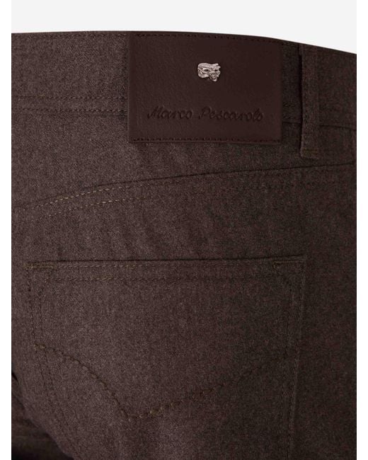 Marco Pescarolo Gray Cashmere Straight Leg Trousers for men