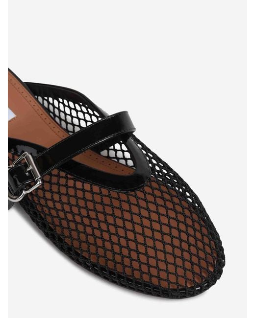 Alaïa Black Flat Openwork Mules