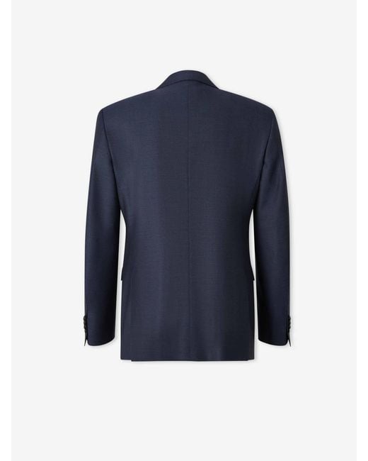 Canali Blue Straight Wool Suit for men
