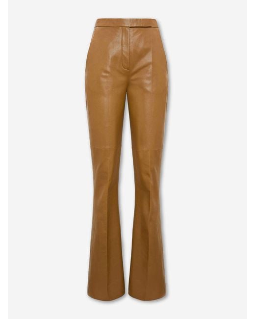 Dorothee Schumacher Natural Straight Leather Trousers