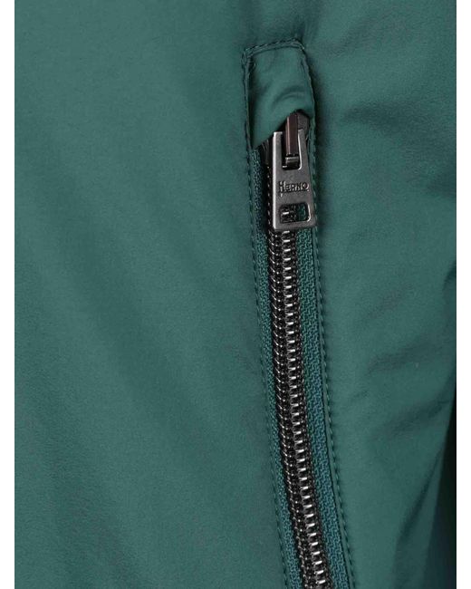 Herno Green Casual Bomber Jacket for men