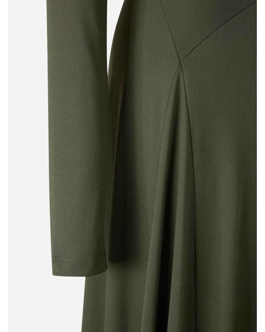 Victoria Beckham Green Draped Asymmetric Dress