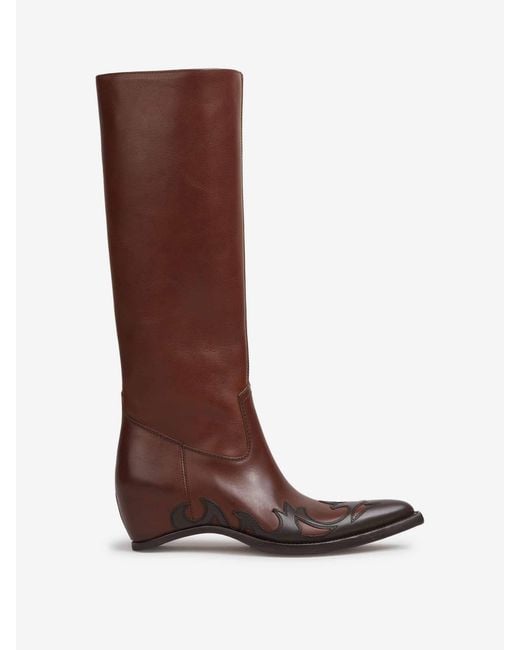 Maison Margiela Brown Western High Boots