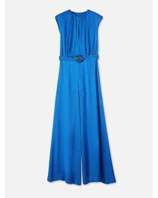 Silvia Tcherassi Blue Noel Long Jumpsuit