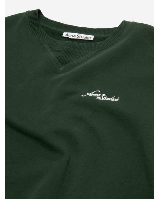 Acne Green Crew Neck Sweatshirt for men