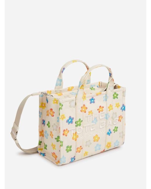 Marc Jacobs Metallic The Wild Daisy Canvas Medium Tote Bag