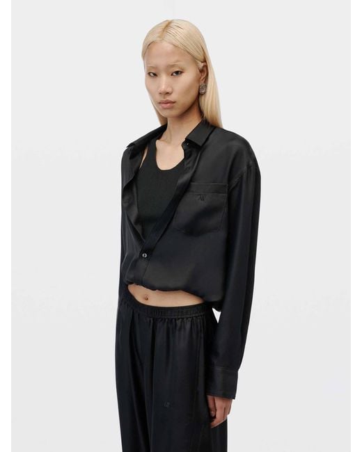 Alexander Wang Black Layered Top Shirt