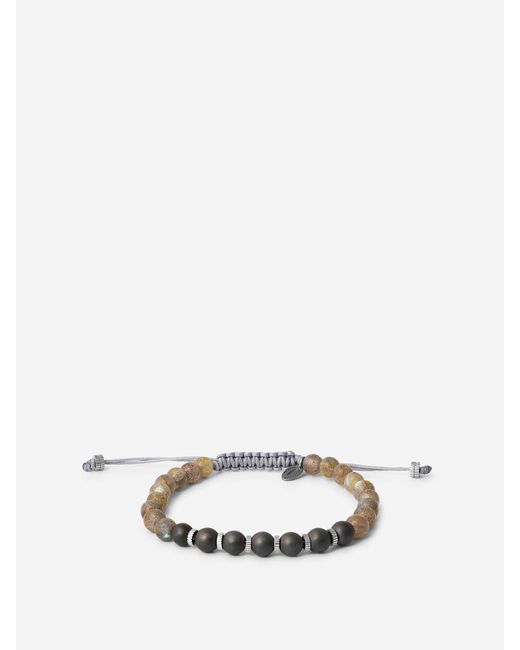 Tateossian White Titanium Macrame Bracelet for men