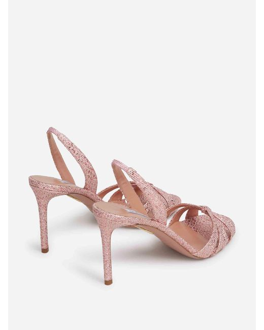 Aquazzura Pink Tati Metallic Sandals