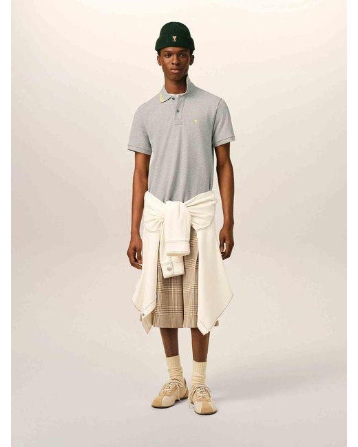 AMI Natural Cotton Polo Shirt for men