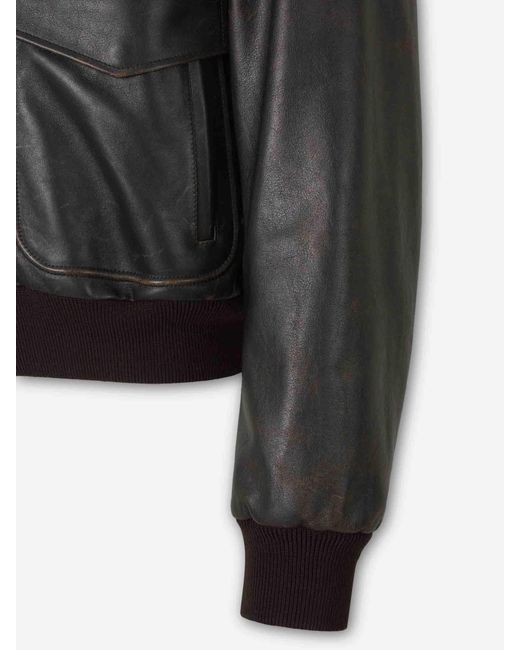 Jil Sander Black Leather Jacket for men