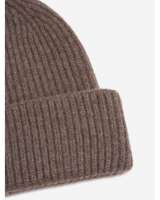 Fedeli Brown Cashmere Knit Hat for men