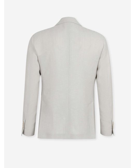 Lardini White Straight Wool Suit for men