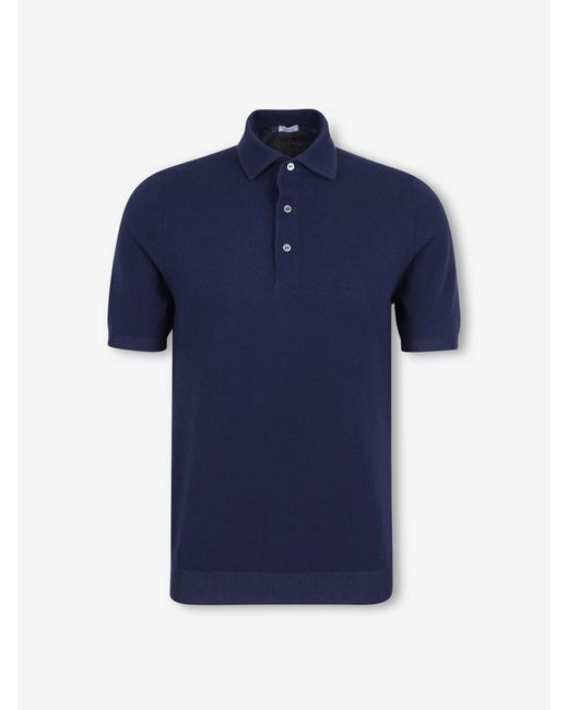 Santa Eulalia Blue Polo Knit Cotton for men